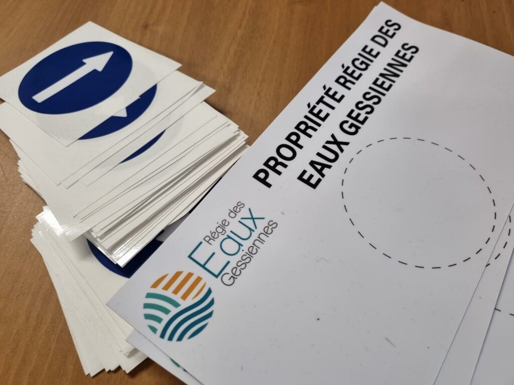 adhésifs signalétique Propriété Régie des Eaux Gessiennes