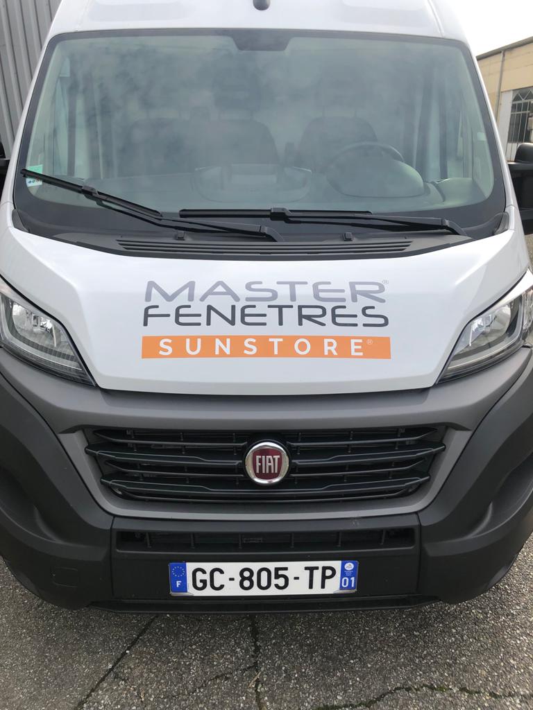 flocage camionnette master fenetre
