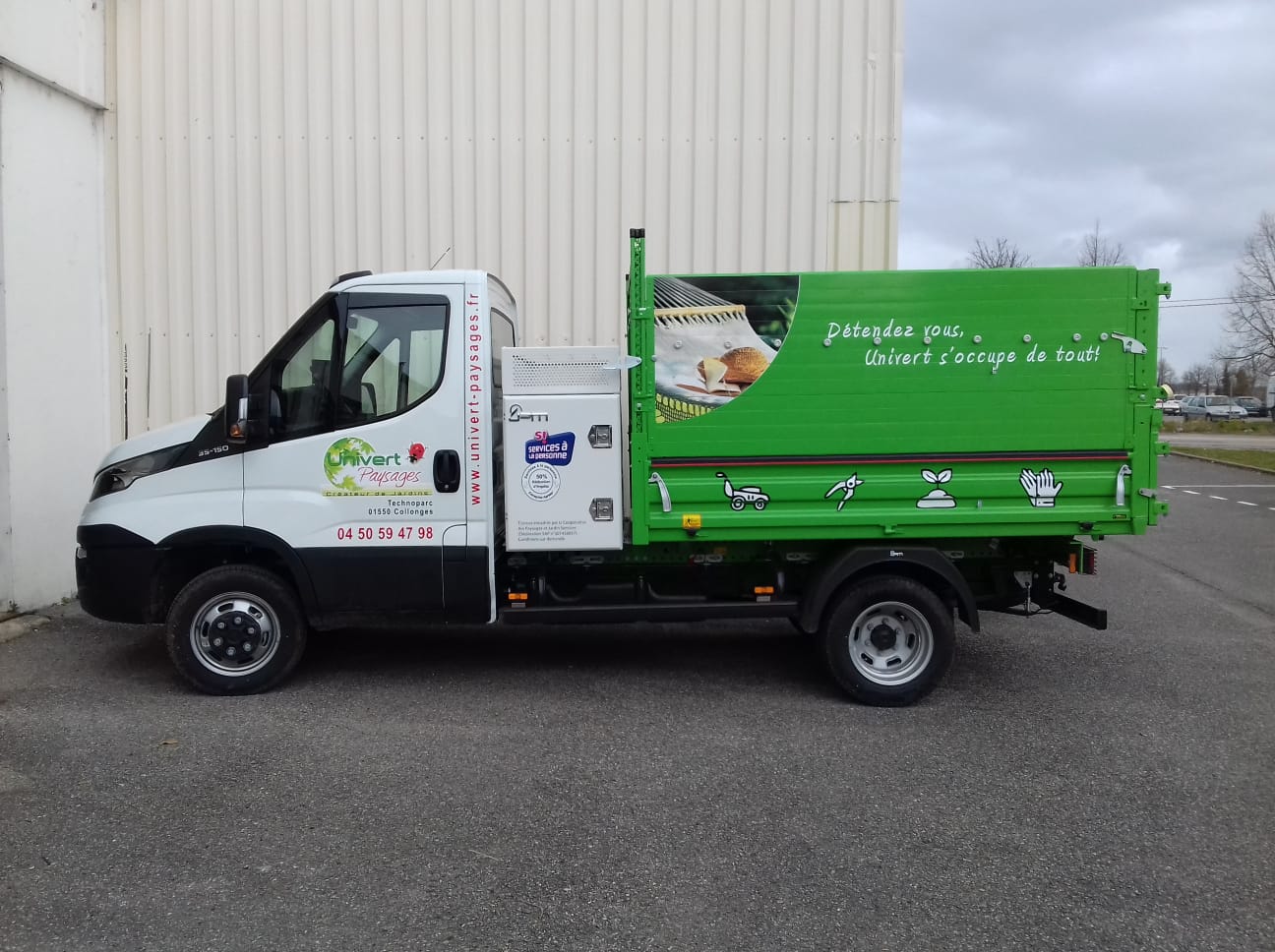 flocage camionnette benne univers paysage