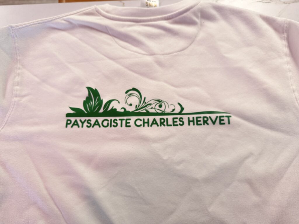 thermocollant vert paysagiste charles hervet marquage dos