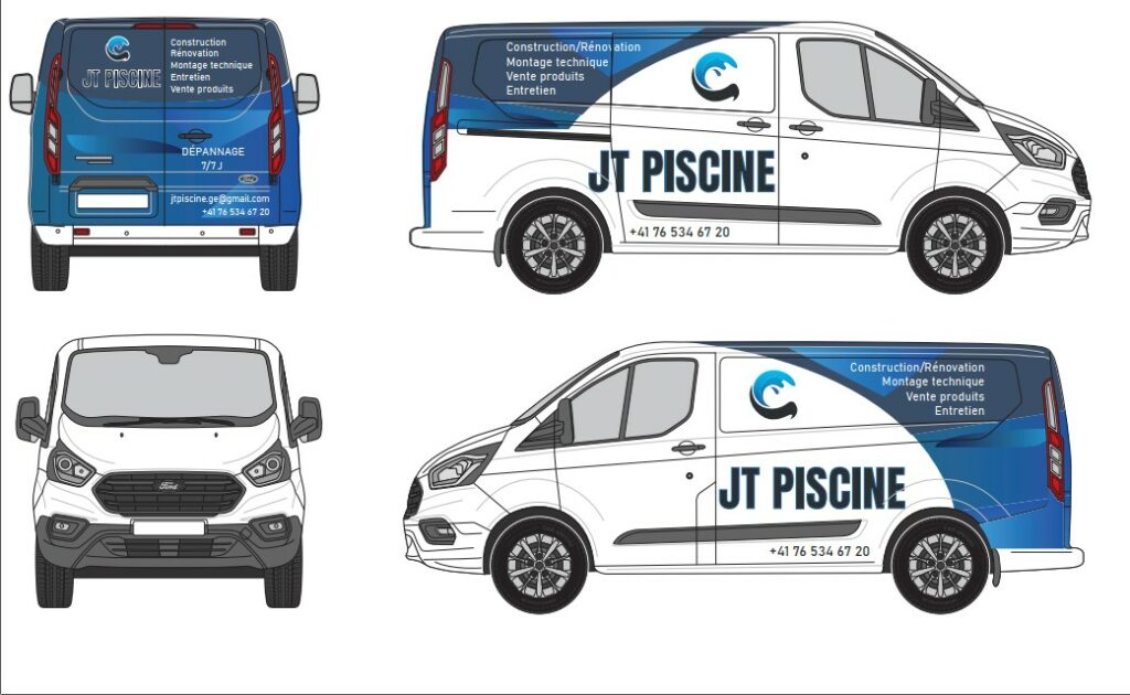 visuel graphique vehicule jt piscine